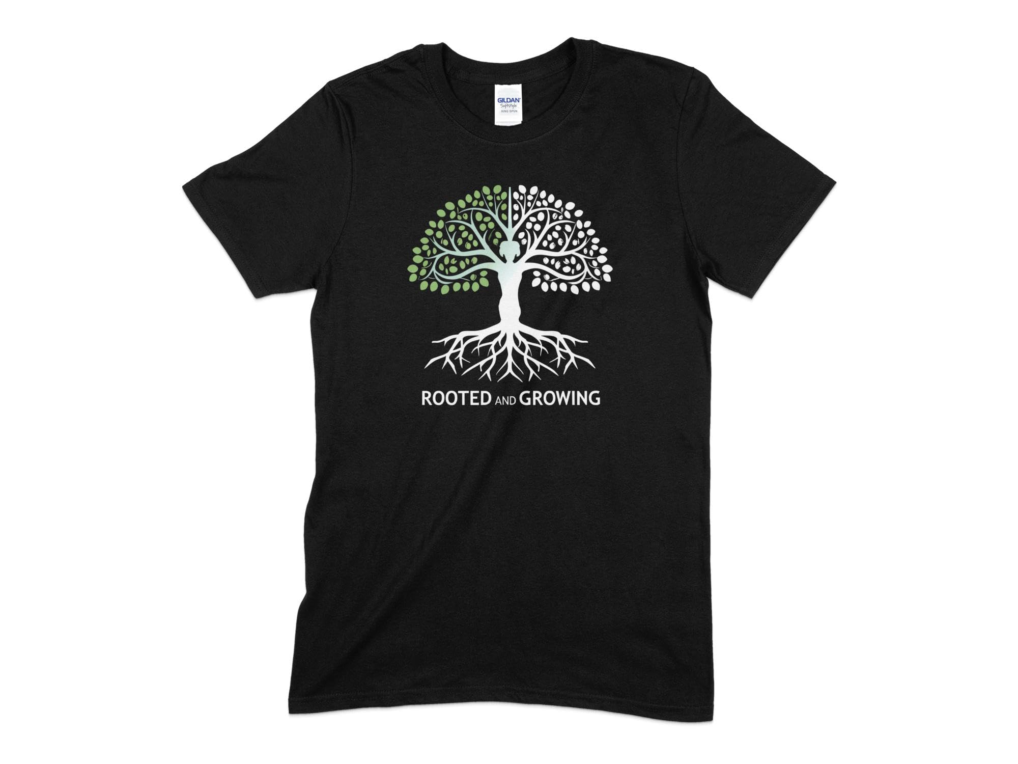 GenericInspirational Tree Design T-Shirt, Rooted and Growing, Nature Lover Tee, Eco-Friendly Unisex Apparel, Gift for Gardeners