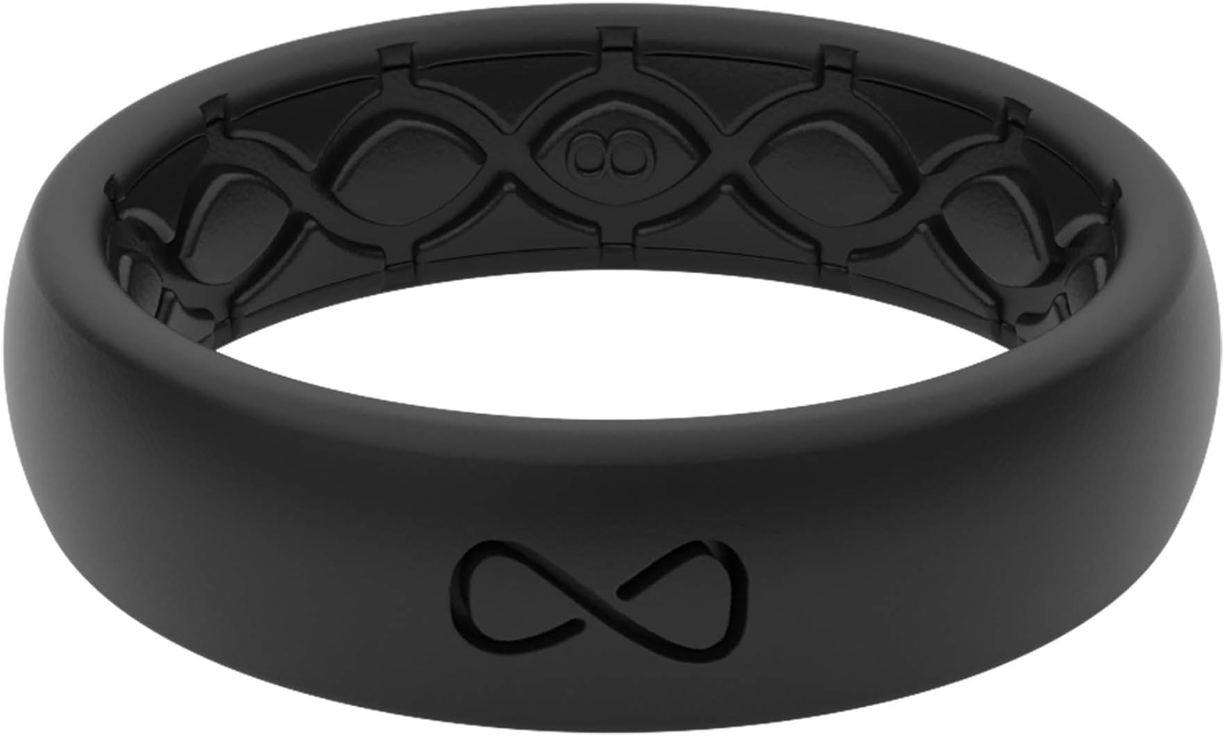 Groove LifeSolid Thin Silicone Ring - Breathable Rubber Wedding Rings for Women, Lifetime Coverage, Unique Design, Comfort Fit Ring