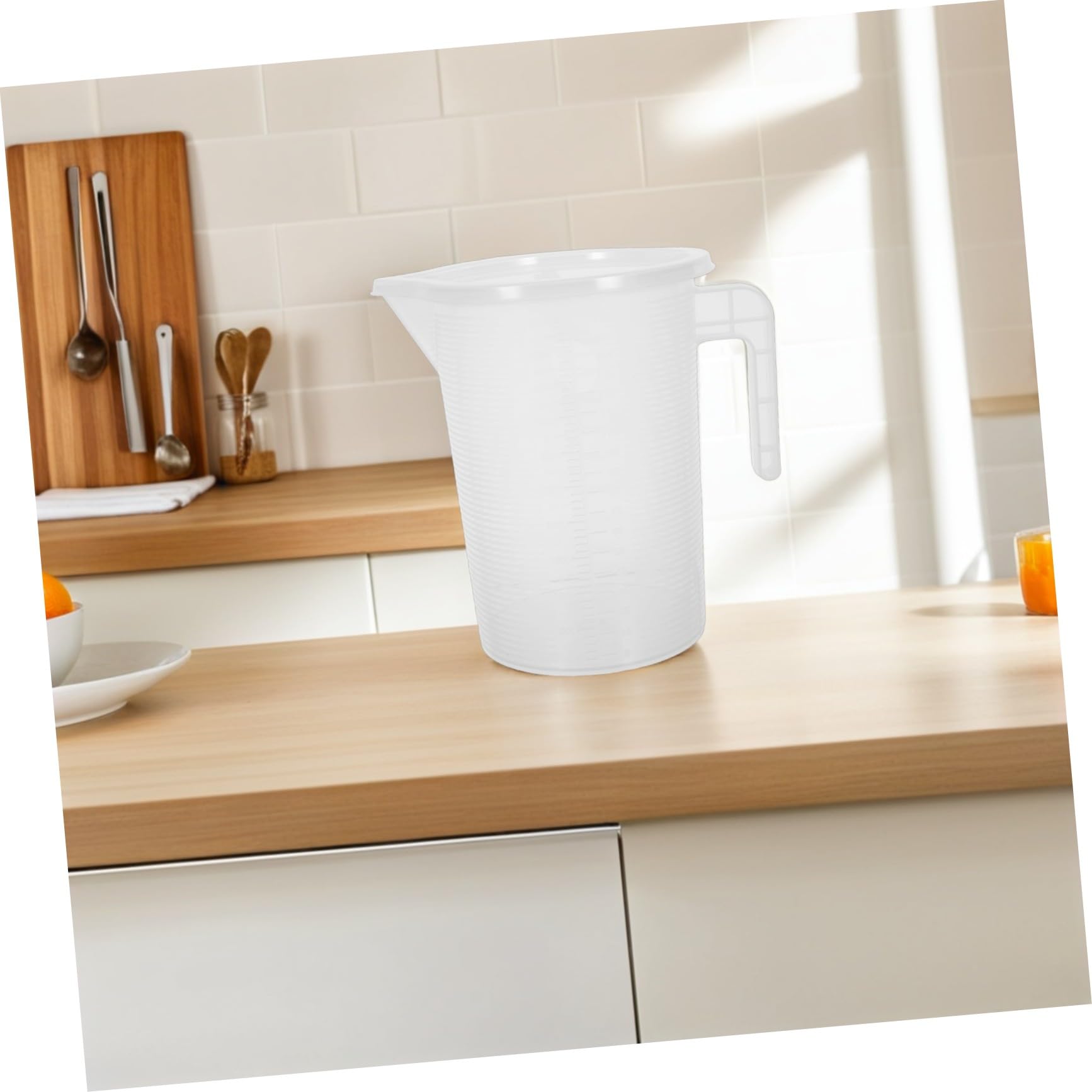 Brocca Graduata in Plastica con Coperchio 3, 5 l 2 Pezzi | Pp Trasparente, Scale Precise, per Preparazione Bevande Calde o Fredde