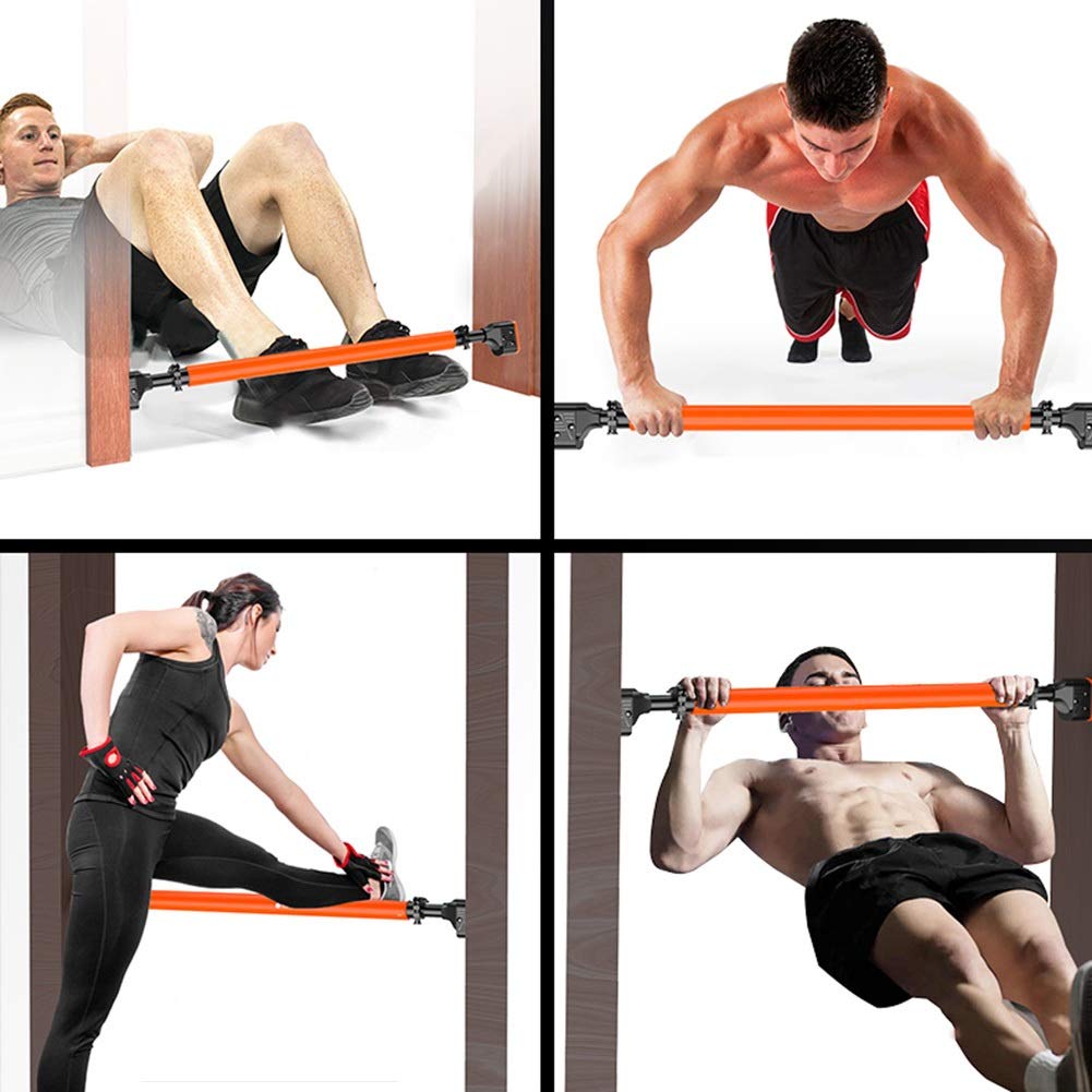 Przenośny drążek poziomy, regulowany drążek do wyciągania podbródka, sprzęt fitness dla dorosłych dzieci, antypoślizgowy i antypoślizgowy, obciążenie 300 kg, 72-160 cm (kolor: niebieski