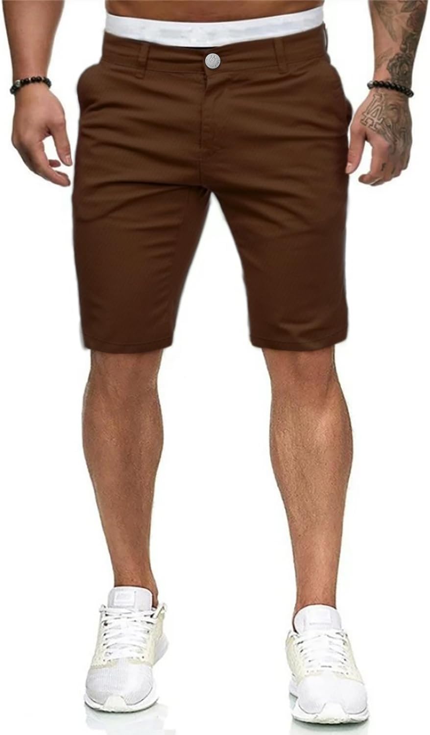 ALLABREVE Mens Flat Front Golf Short Work Dress Short with Pockets Casual Shorts Summer Beach Shorts Pants