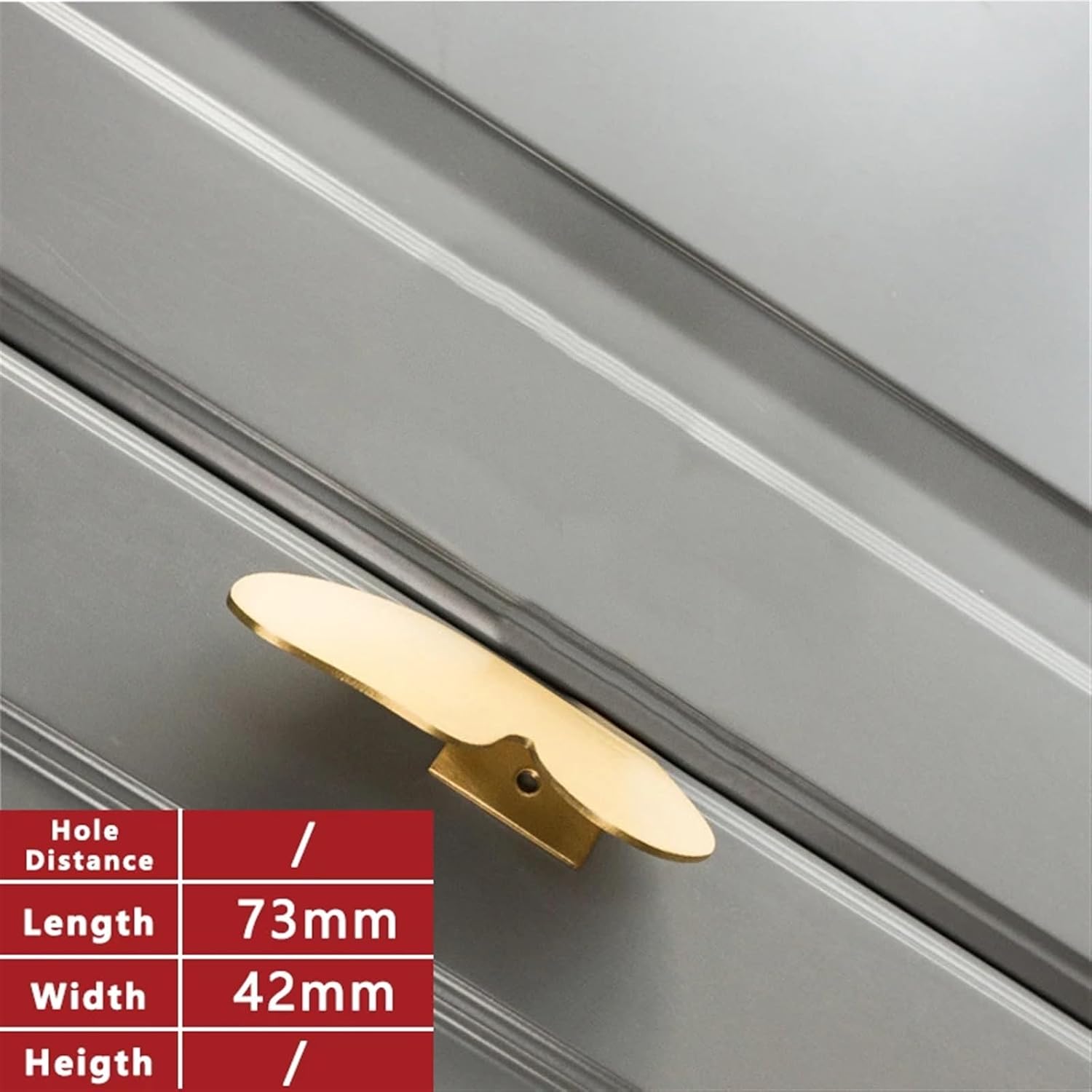 Brass Furniture Handles Natural Fresh Light Luxury Gold Pulls Wardrobe Dresser Cupboard Cabinet Drawer Knobs 1Pcs (Color : Gold Screw L Wing)