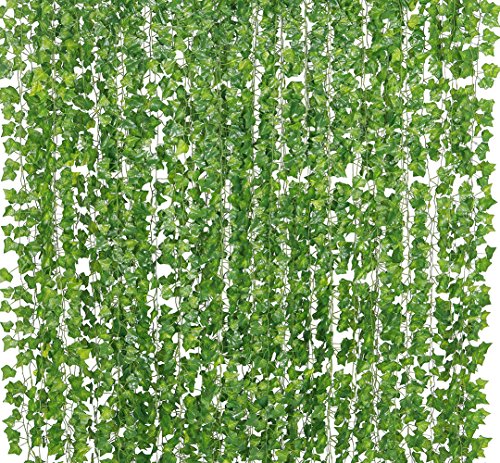 Yatim 78-Ft 12 Pack Artificial Plants Greeny Chain Wall Hanging Leaves for Home