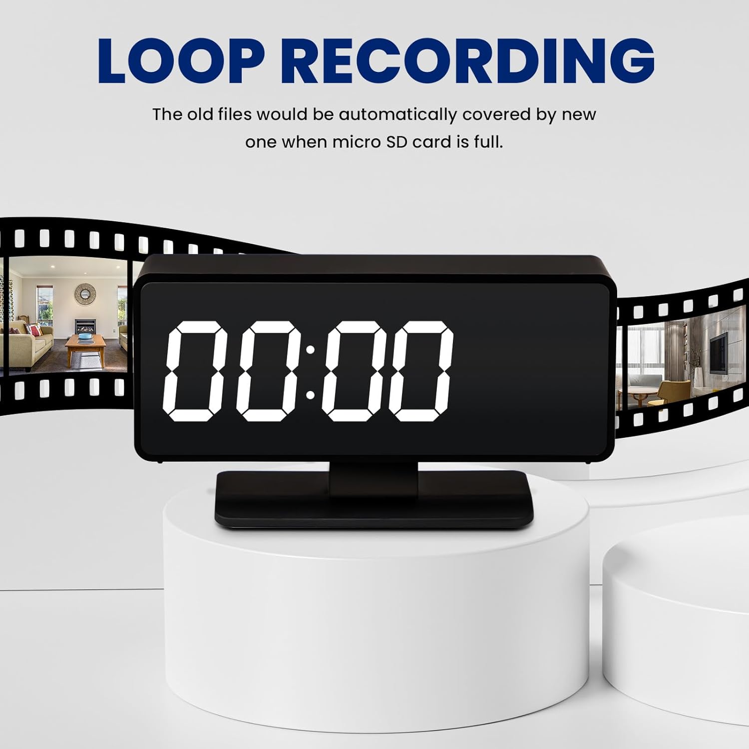 Clock Digicam – Full HD 4k Wi-fi Digicam – WiFi Nanny Cam for House Indoor Safety – WiFi & Bluetooth Connection Full Shade Night time Imaginative and prescient