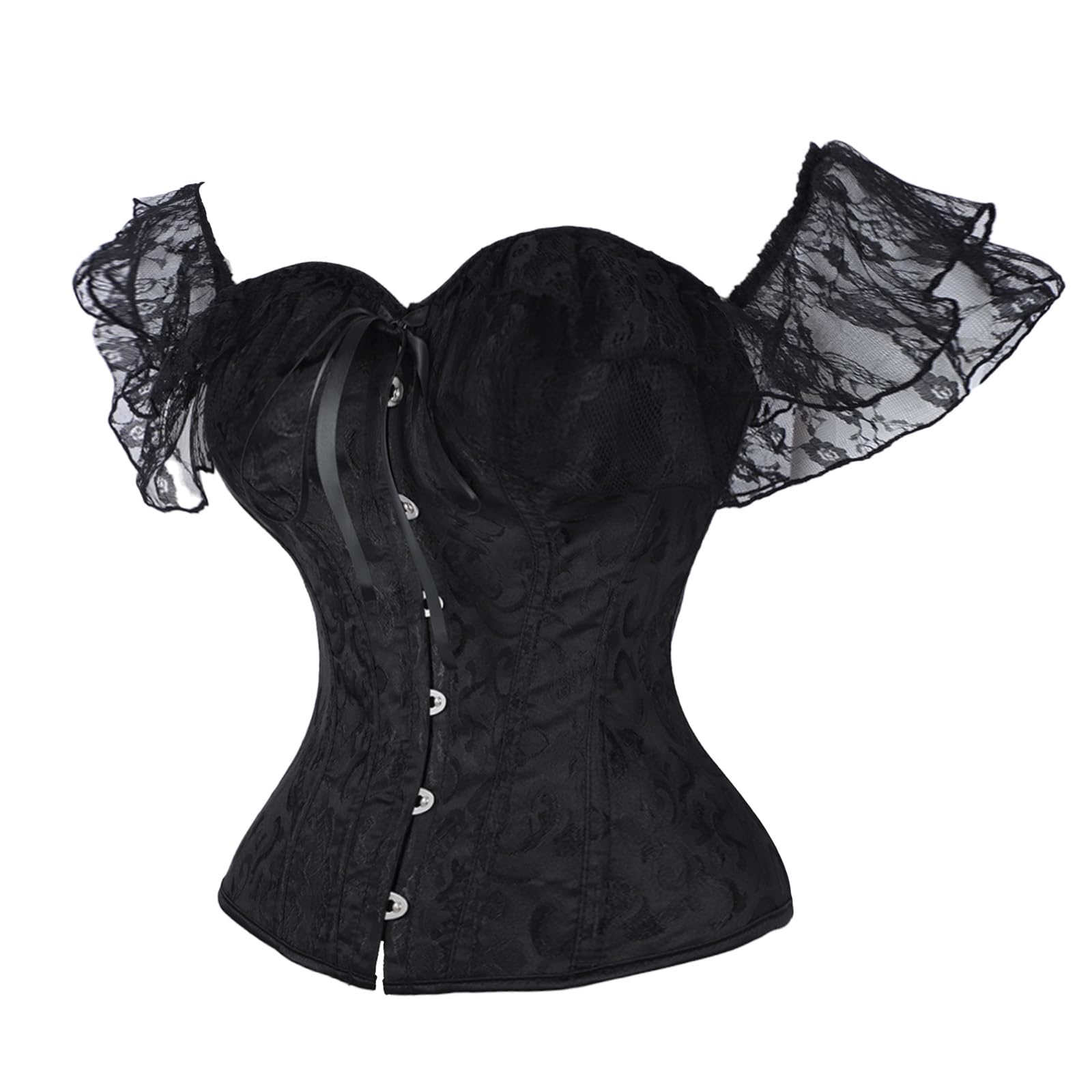 SUKUTU Corset complet pour Femme avec Bretelles en Dentelle partie Supérieure ajustée au Corps corset Gothique rétro avec Fermeture à l'avant sous-vêtement sculptant