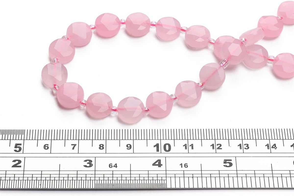 Natural Faceted Rose Quartz Rondelle Disk Stone Beads 10x5mm 37cm for DIY Chain Jewelry Making - Image 4