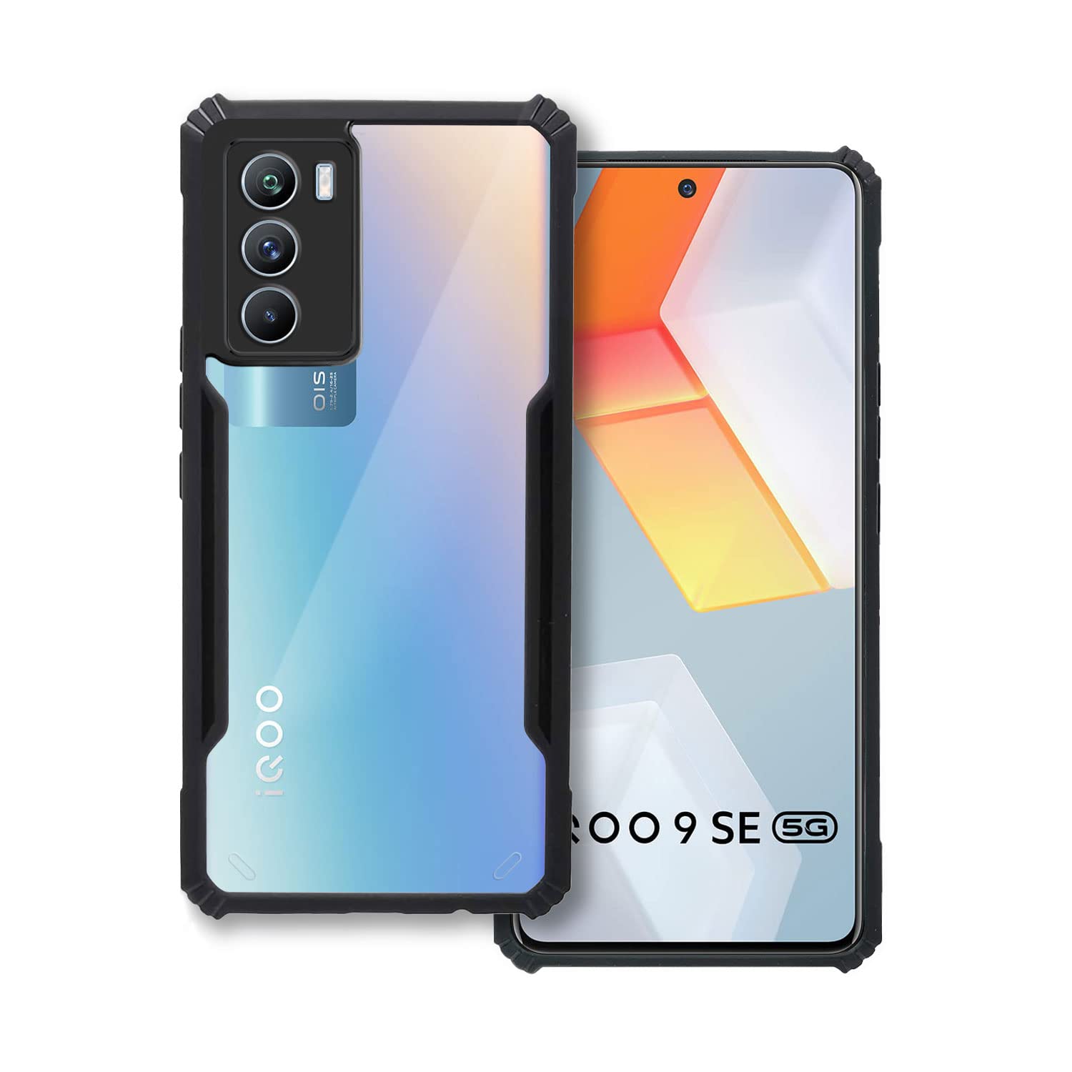 Plus 360 Degree Protection Black Border Back Cover for iQOO 9 SE 5G - Black (B0CDHCHL1V) Amazon Price History, Amazon Price Tracker
