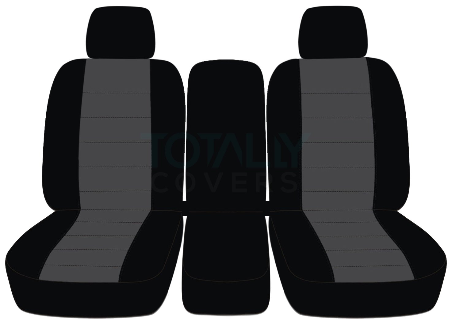 Totally Covers Compatible with 2009-2010 Ford F-150 Two-Tone Truck Seat Covers (Front 40/20/40 Split Bench) w 2 Headrests & Opening Center Console/Solid Armrest: Black & Charcoal (21 Colors) F150