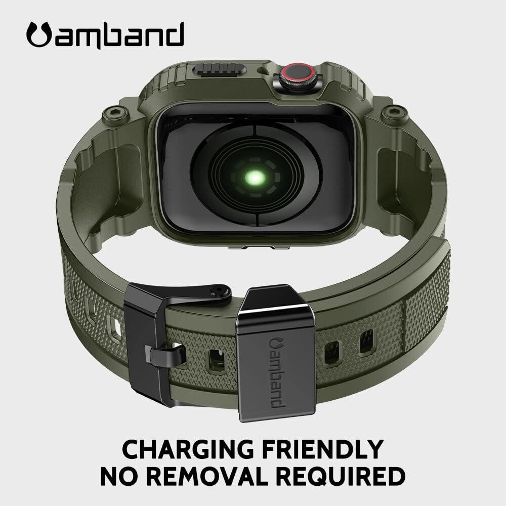 amBand M1 Sport Case Band for Apple Watch Ultra 3/2/1 & SE 3/2/1 & Series 11 10 9 8 7 6 5 4 3 49mm 46mm 45mm 44mm 42mm 41mm 40mm 38mm, Shockproof & Scratch Resistant Rugged Bumper for Men - Image 5