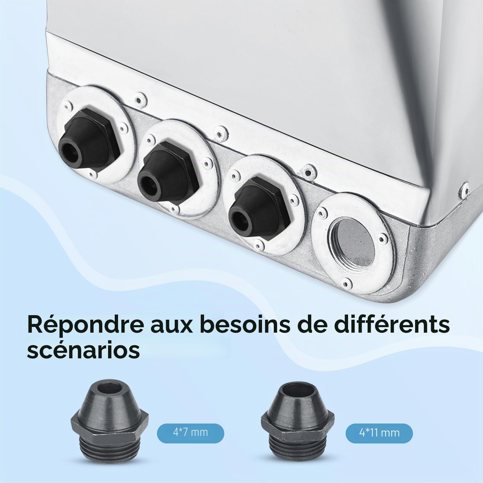 Pistolet à Ciment, Pistolet à Crépir Mortier 4 Jets avec Trémie pour Murs et Plafonds, Inclut 8 Buses Métalliques Supplémentaires, Compatible avec Compresseur d'air pour Projets Enduit