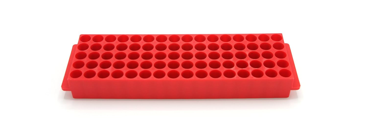 Heathrow Scientific HS29025C Microtube Rack, 80 Wells, Polypropylene, Green (Pack of 5)