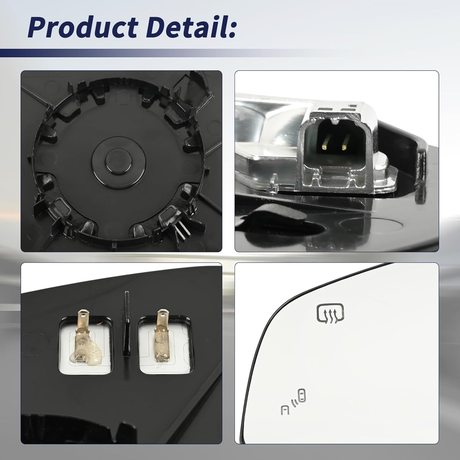 Left Driver Side Mirror Glass w/BSD Heated Fit for Toyota Sienna (US) 2021 2022 2023 2024 2025 Replacement Rear View w/Blind Spot Detection & Backing Plate w/o Auto Dimming