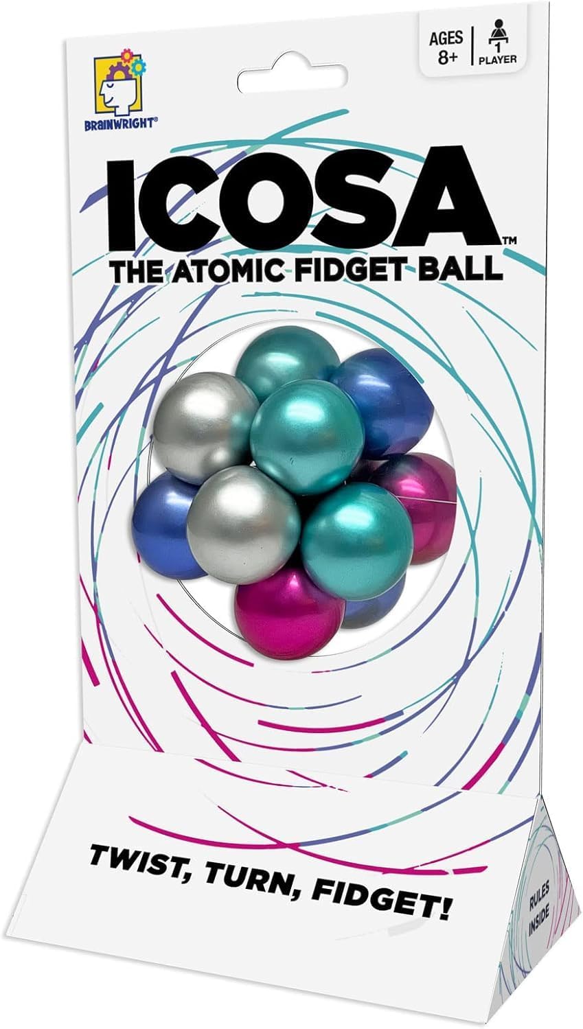 Brainwright Icosa Ice - The Atomic Fidget Ball. Twist, Turn, Fidget!