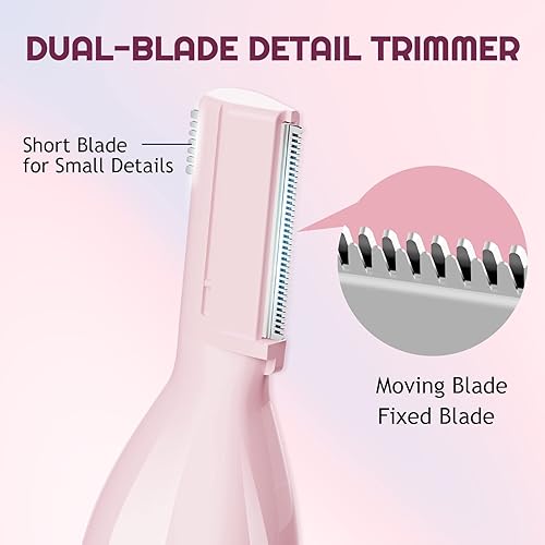 Miniatura 9 de Dapsang Recortadora de cejas eléctrica para hombres, afeitadora de pelo facial recargable, recortadora de detalles sin dolor con cuchilla de