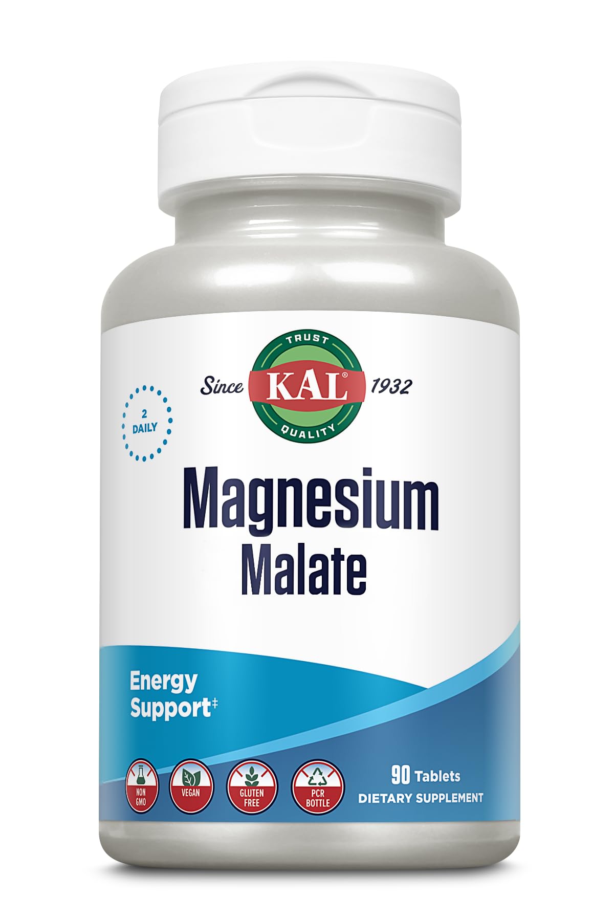 Magnesium Malate 400mg, Chelated Magnesium Supplement with Malic Acid, Healthy Energy & Muscle Function Support, Enhanced Absorption, Vegan, Non-GMO, 45 Servings, 90 Veg Tabs