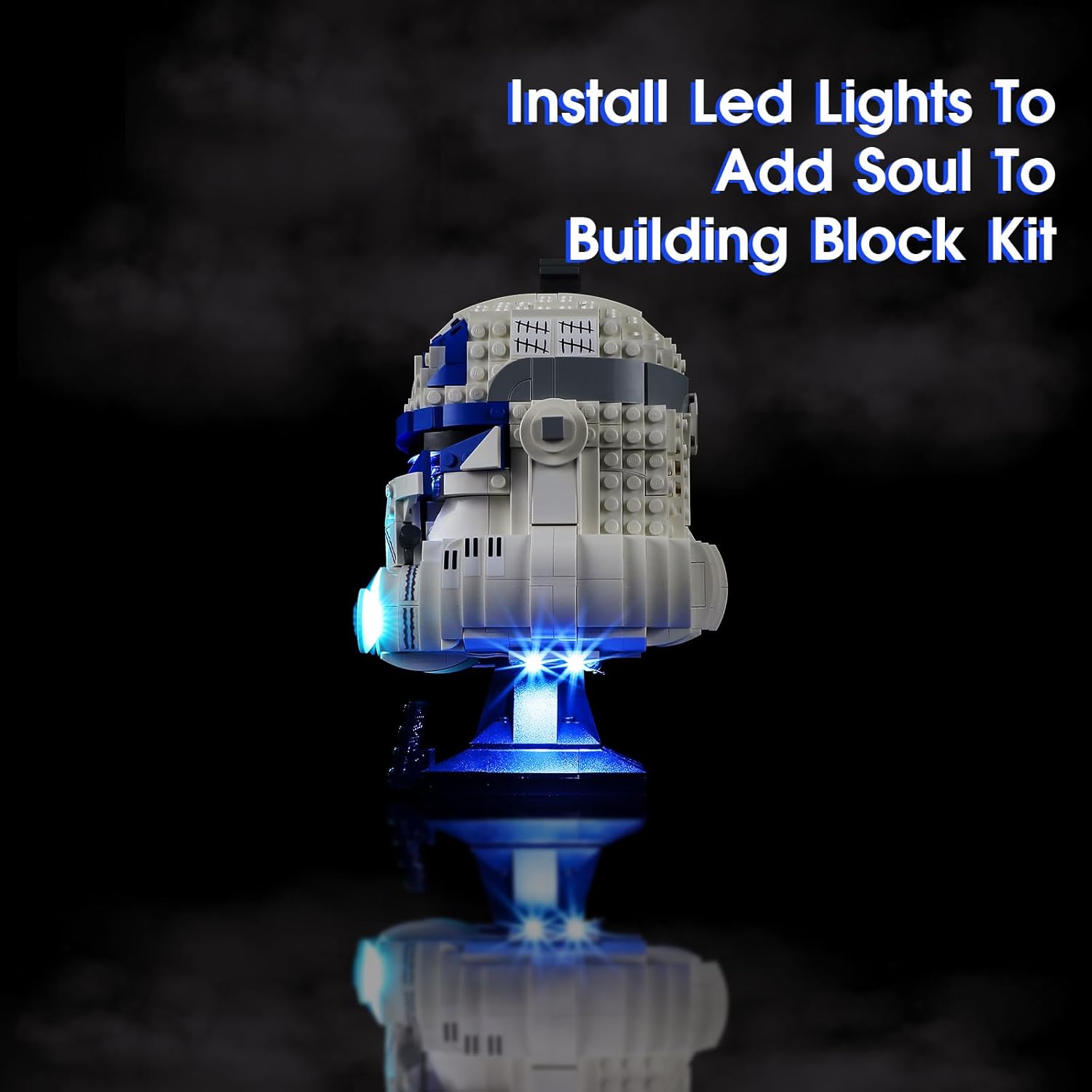 Vaodest LED Light for Lego Captain Rex Helmet Set 75349 Building Blocks Model Set,Design and Configuration Compatible with Model 75349(LED Light Only, Not Building Block Kit)