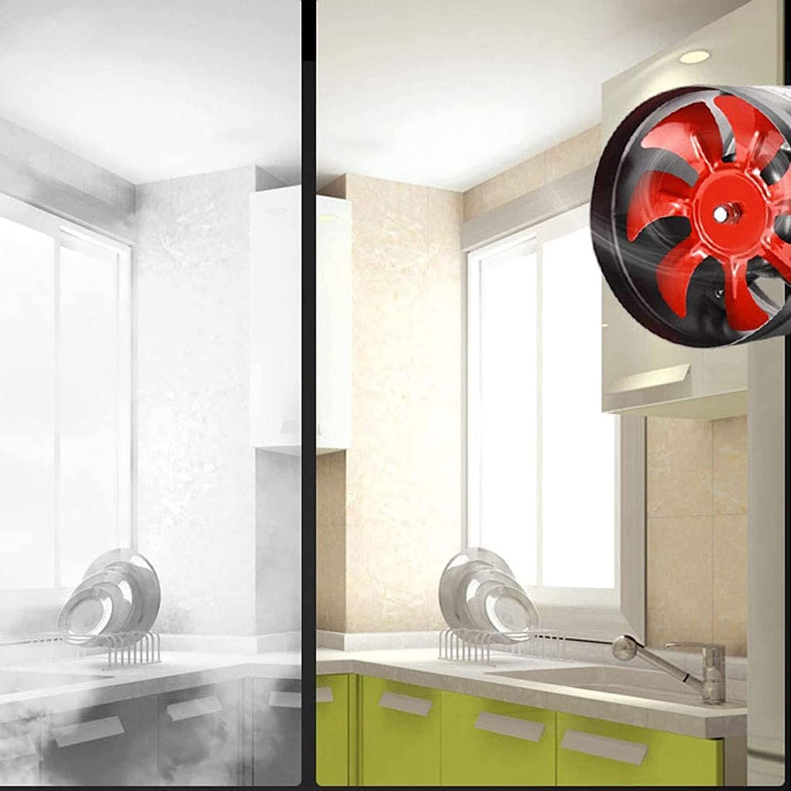 Aspiratore per Camino Potente Aspiratore Commerciale Ventilatore di Scarico Rotondo Cappa da Cucina Condotto Domestico
