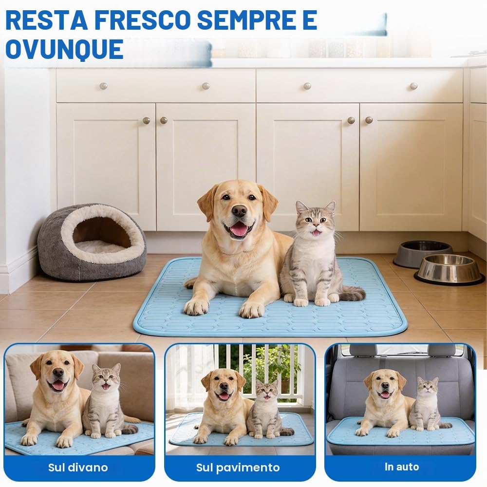 Tappetino refrigerante per cani XL (100 x 70 cm), Grande tappetino di raffreddamento per cani, Tappetino rinfrescante per gatti lavabile, Tappetino rinfrescante pieghevole per cani, Tappetino