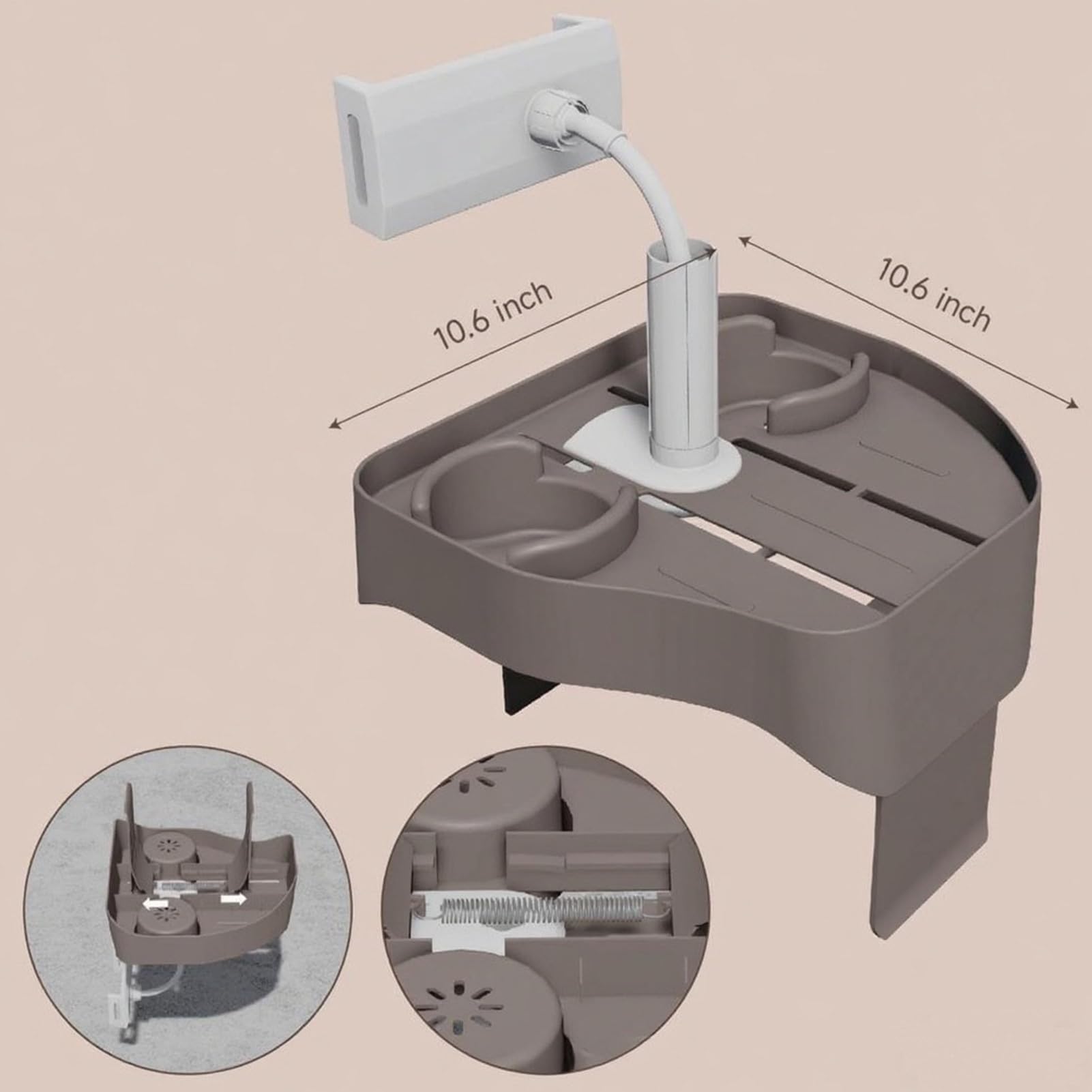 Bandeja de teléfono impermeable para piscina, bandeja de baño, antideslizante, soporte de spa, base estable para playa, balcón, baño, ideal para relajación y comodidad