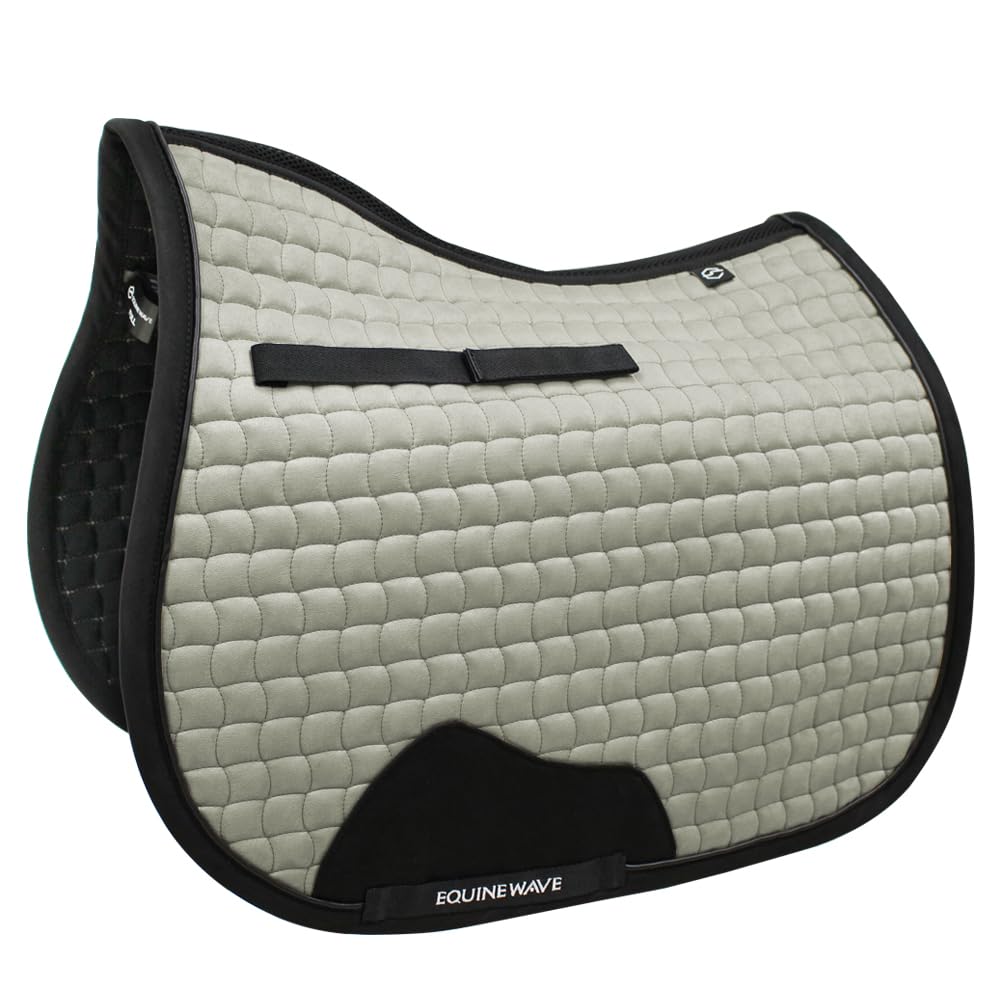 EQUINEWAVE Aria Soft Suede Jump Saddle Pad – Breathable Moisture-Wicking Lining, Shock-Absorbing Cushion, Contoured Spine, English All Purpose Saddle