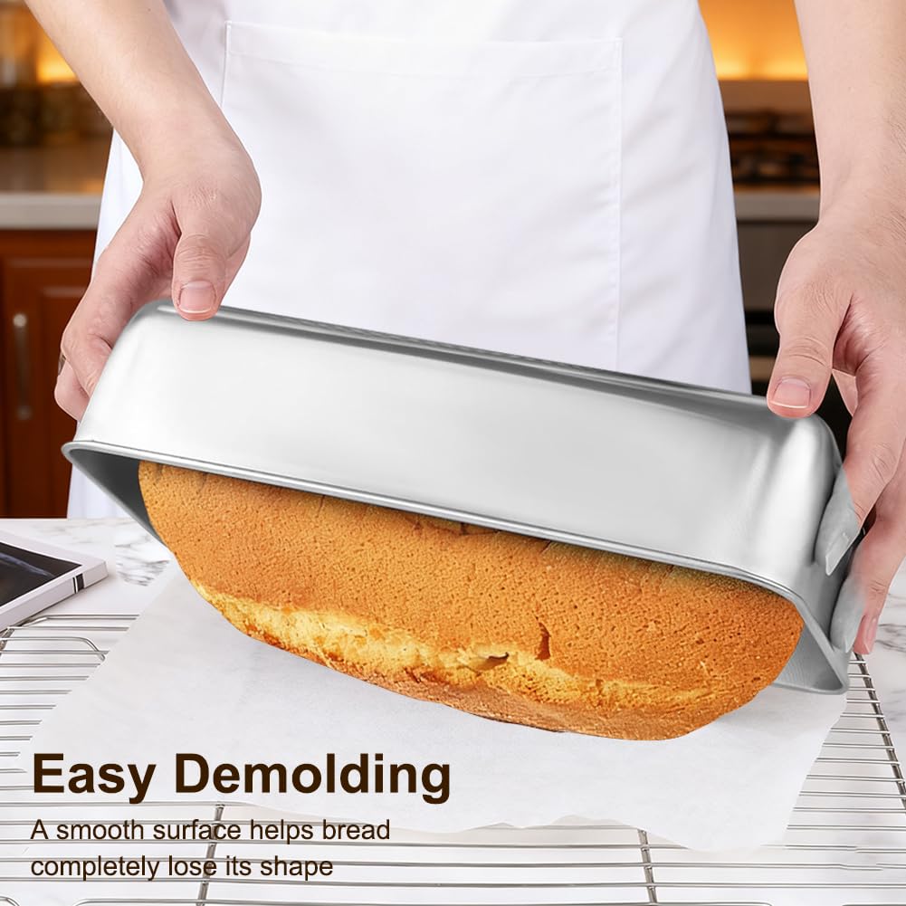 FARYODI Stampo per pane in acciaio inox, 33 cm, rettangolare, per torte, pane e toast, sano e atossico, lavabile in lavastoviglie