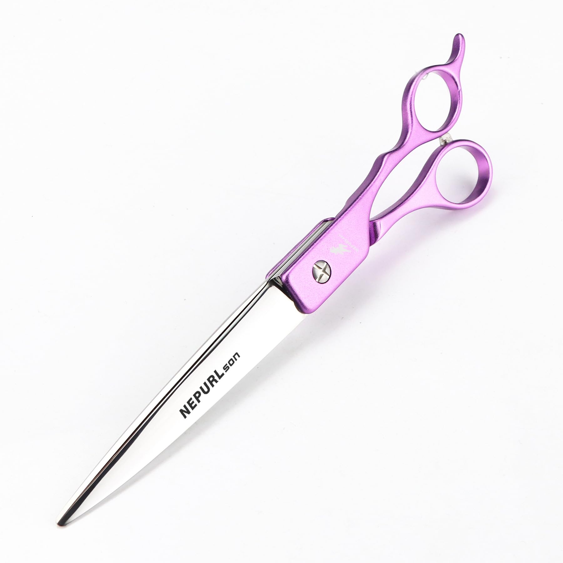 7.5in Professional Pet Grooming Straight Scissors - Japan 440C Stainless Steel Dog Hair Cutting Shears,Aluminum Handle, Salon Pet Hair Trimming Tools for Cats and Dogs,Purple
