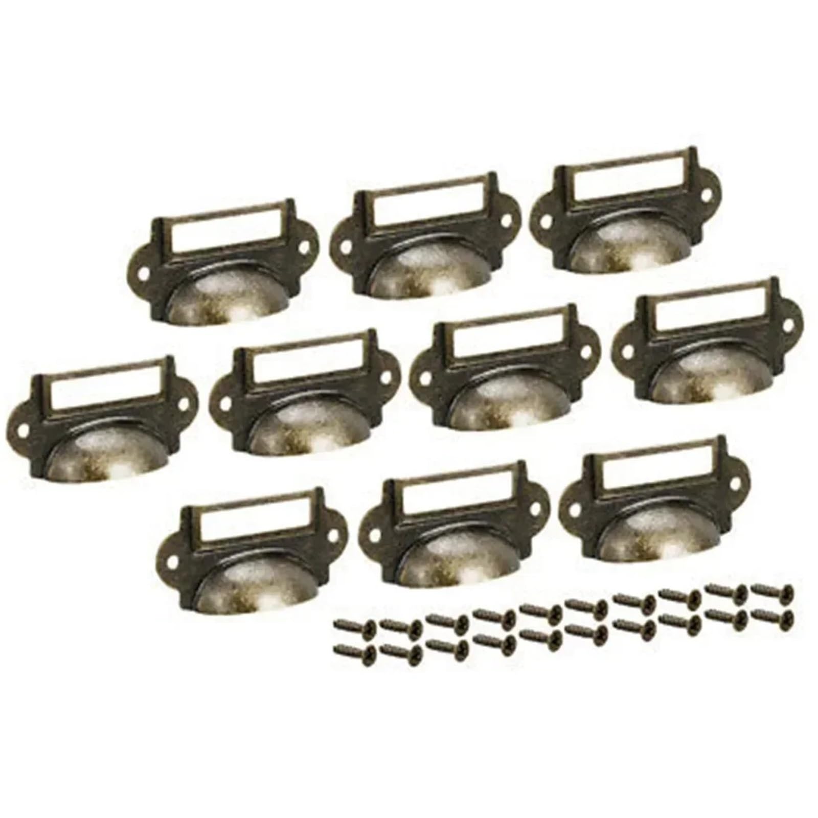 Lot de 50 porte-étiquettes en laiton antique pour tiroir