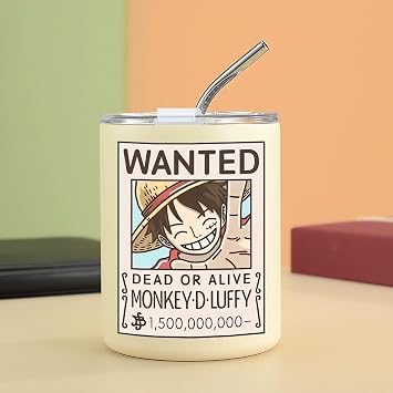 12 oz Stainless Steel Vacuum Tumbler One Piece Anime Mug with Lid and Straw