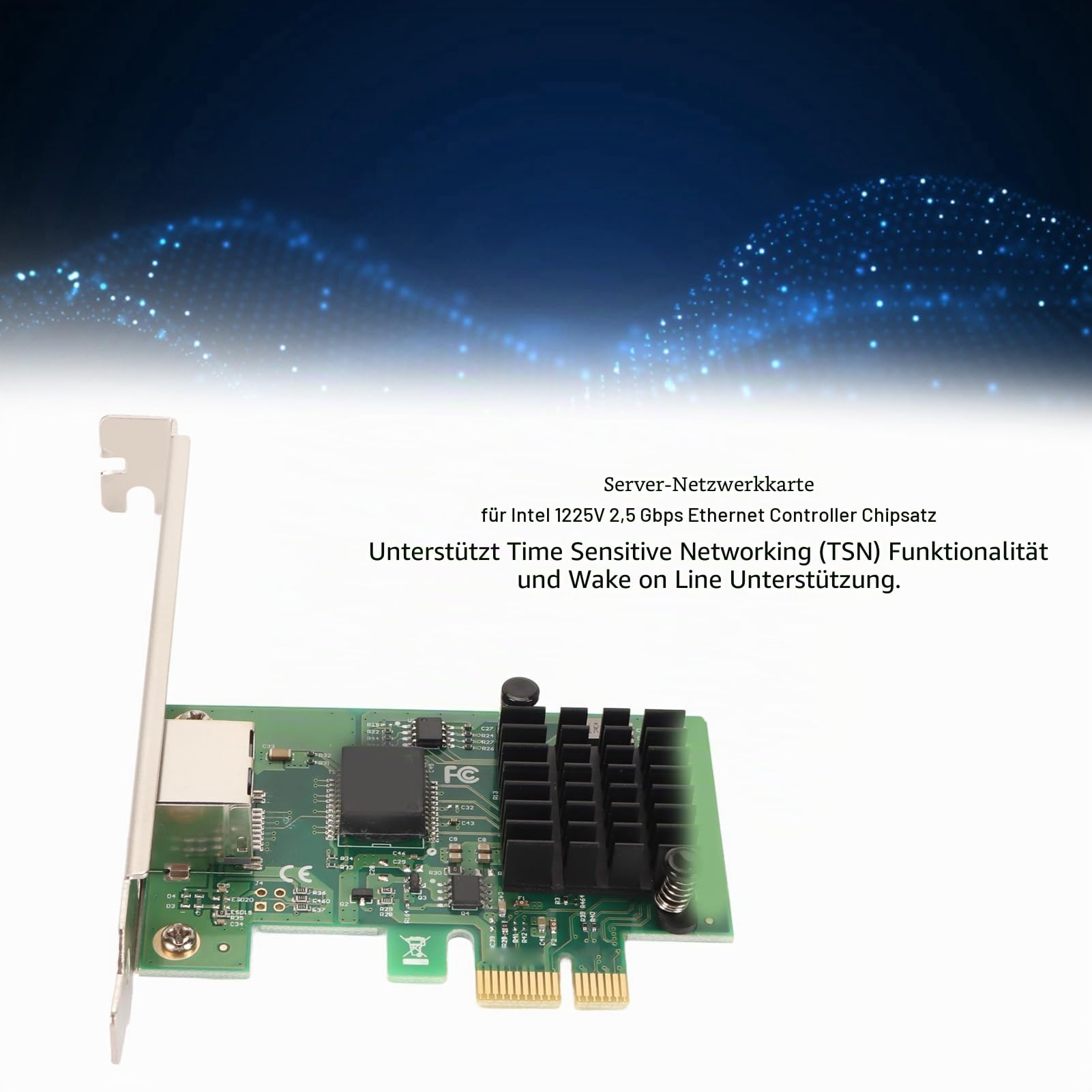 2,5G Gigabit Ethernet Converged Network Card, I226 T1 PCI E X1 RJ45 Port Server Network Card, 10 100 1000Mbps Gigabit Ethernet Converged Network Adapter, Plug and Play