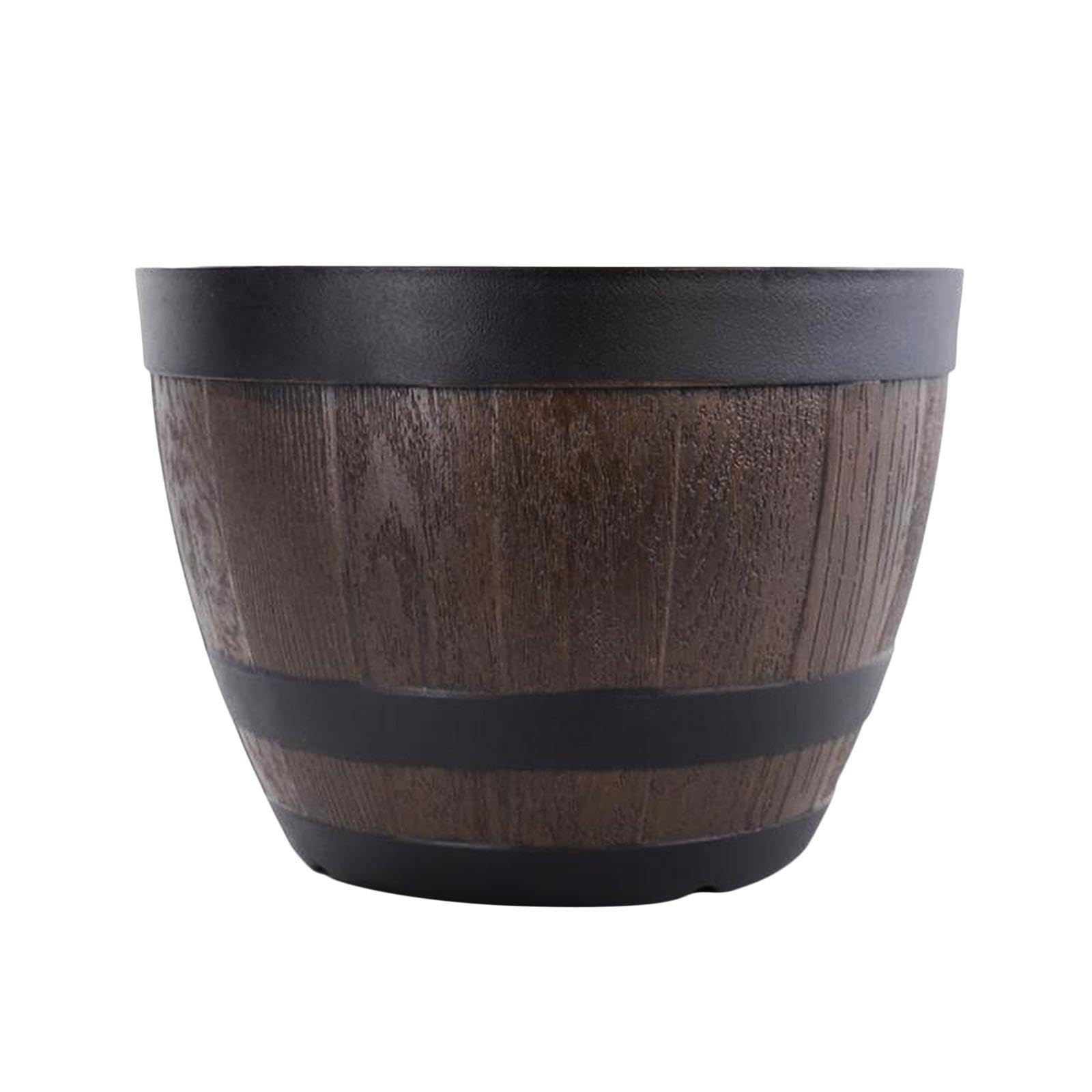 QUXVUIS Resin Whisky Barrels Planter Vintage Plant Container For Garden Or