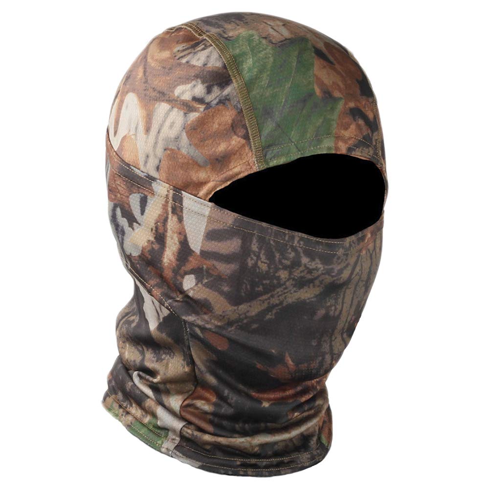 Camo Balaclava Full Face Mask Ninja Hood Neck Gaiter for Outdoor Cycling Hunting Millitary Woodland