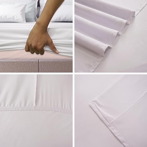 Miniatura 2 de Homes Perception - Juego de sábanas de 3 piezas, microfibra cepillada, bolsillos profundos de 16 pulgadas, resistentes a la decoloración, fácil
