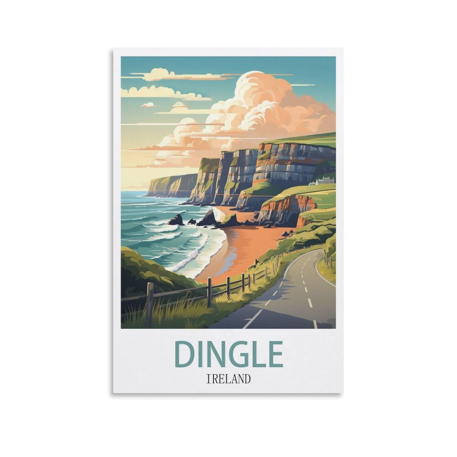Ezmlfa S179 5D Diamond Art Kits For Beginner,Dingle Ireland Kits For Adults And Kids, Full Drill Round Rhinestone Paint With Diamonds,Diy 5D Diamond Art 50X60cm