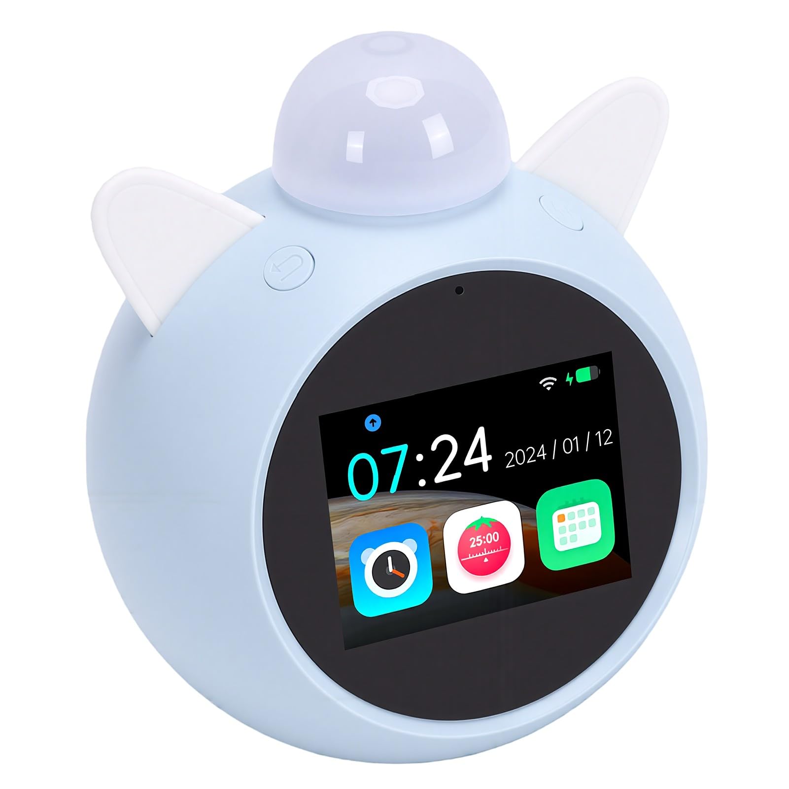 Sxhlseller Sveglia Intelligente Schermo HD 2,8 Pollici, Orologio Digitale a Batteria Ricaricabile 1500mAh con Cavo di Ricarica e Manuale per Comodino