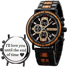 &ndash; Wooden Watches for Men, Engraved Wood Watch, Personalized Men's Gift, Viking Watches, Natural Wood Wristwatch, Luxury Wooden Chronograph, Custom Engraved Watch, Unique Gift for Men