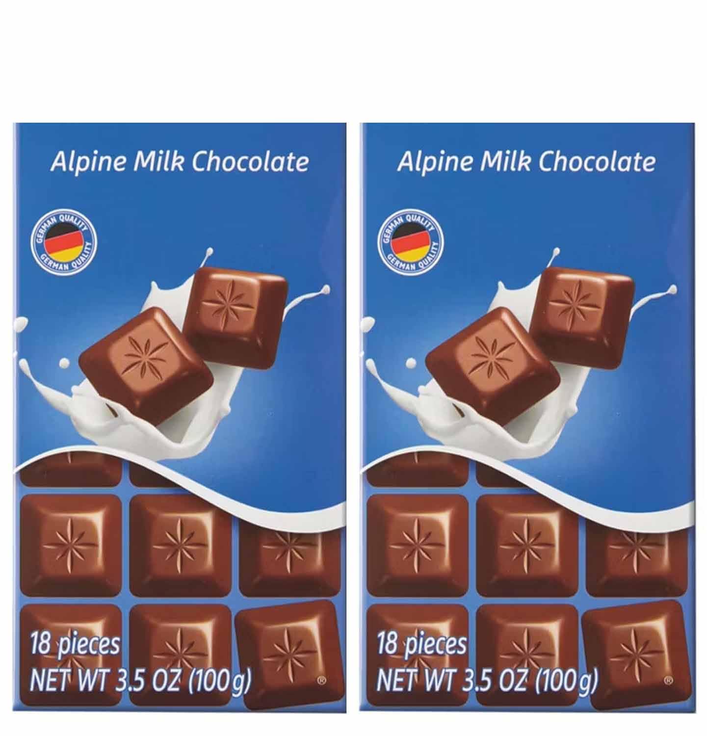 Alpine Milk Fine German European Chocolate, Snack Snacking Food Dessert Gift Treat, 2 schogetten 3.5oz Bars