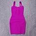 HLBandage Women's Spaghetti Strap Solid Mini Rayon Bandage Dress (XS, Fuchsia)