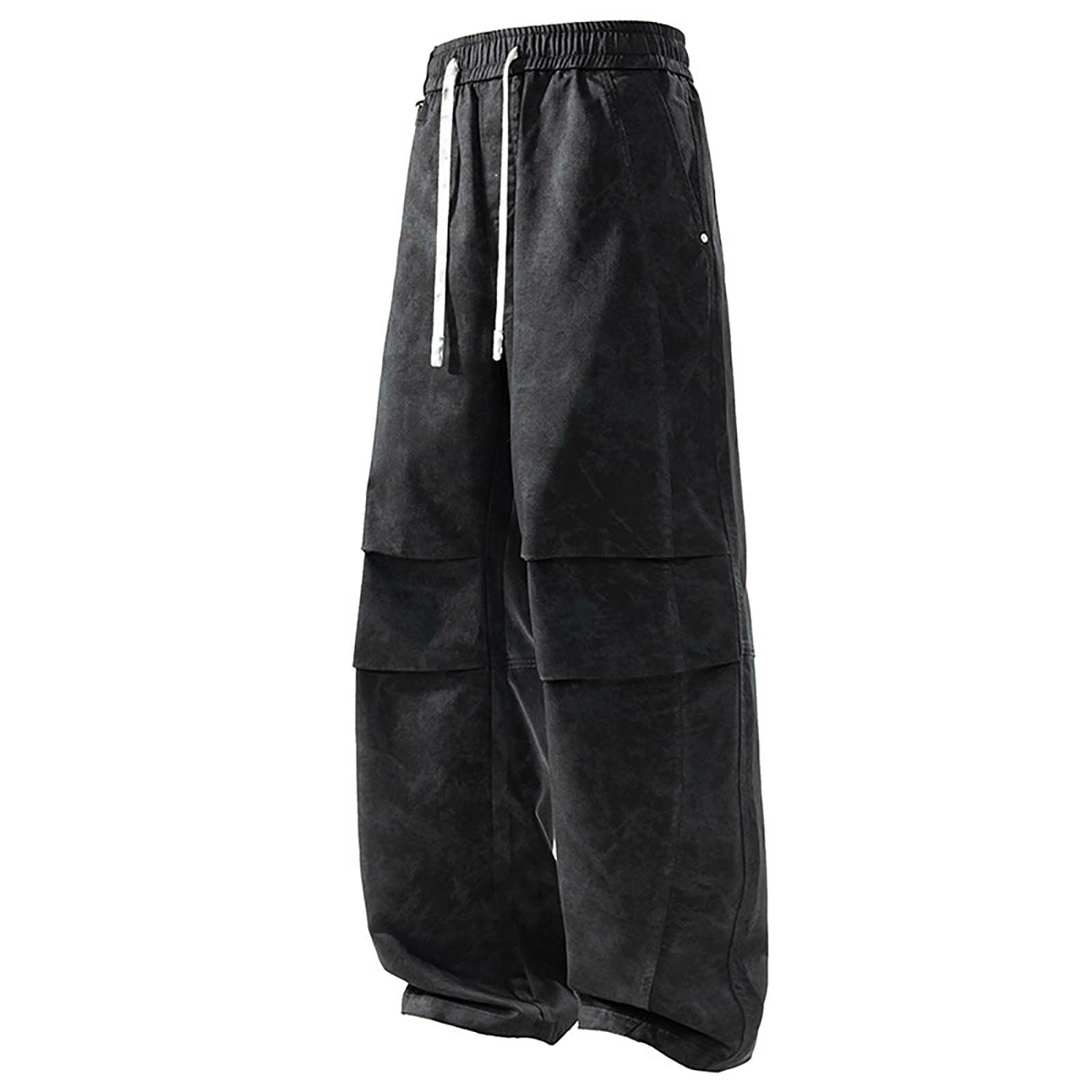 Herren Herbst und Winter Gewaschene Fallschirmjägerhose Herren lockere gerade Beinhose mit weitem Bein Trendsport Freizeithose
