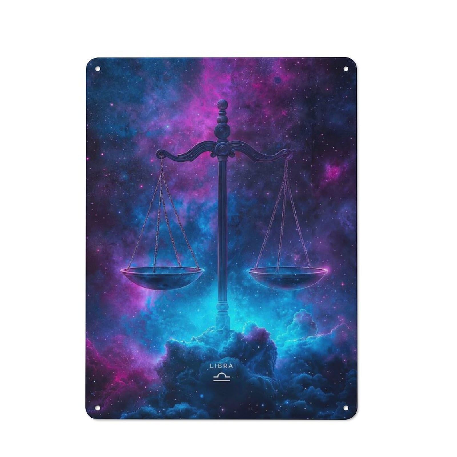 Tin Sign 40x30cm with Libra Zodiac Sign for Garage Wall, Retro-style Decor, for Room Styling Across Garages And Workshops