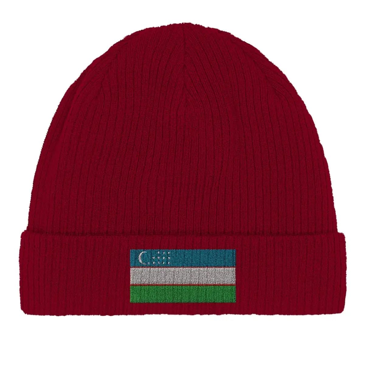 Bonnet drapeau Ouzbékistan en coton doux premium et finitions soignées