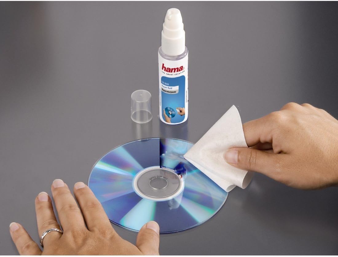 Hama CD/DVD Repair and Cleaning Kit With Repair Paste, Polishing Pad & Cleaning Fluid/Shell