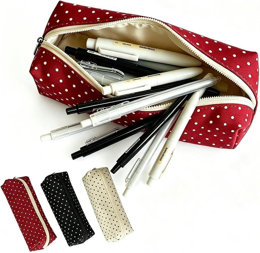Cute Polka Dot Pencil Case Aesthetic Pencils Pouch