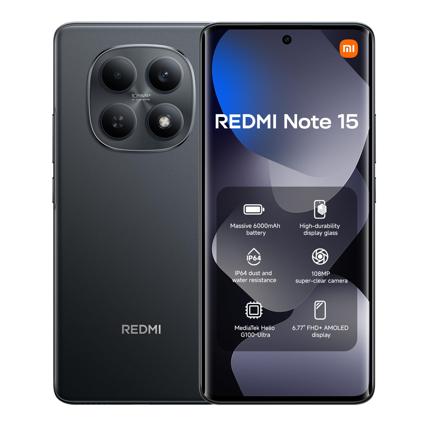 Xiaomi Redmi Note 14 smartphone, 6+128GB, green, 108MP AI camera system, 5500mAh battery, 120Hz eye-care display, AI features (no charger included), 2 year Warranty — view 24