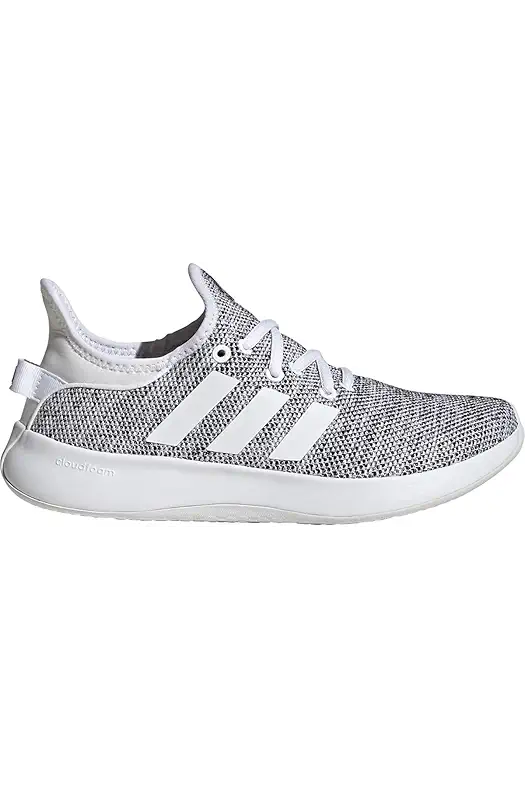 adidas Women's Cloudfoam Pure Sportswear Sneakers, White/White/Black, 8