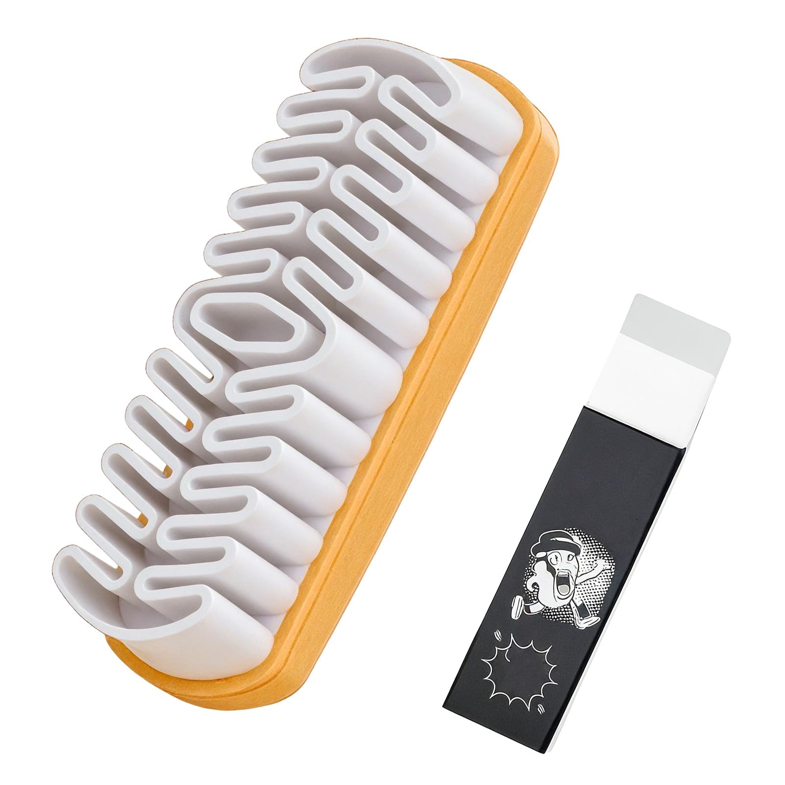 Kit de brosse de chaussures en daim Comprend une brosse et une gomme, kit de nettoyage en daim dépoli multifonctionnel pour l'entretien du cuir, brosse multifonctionnelle dépoli gomme daim chaussure
