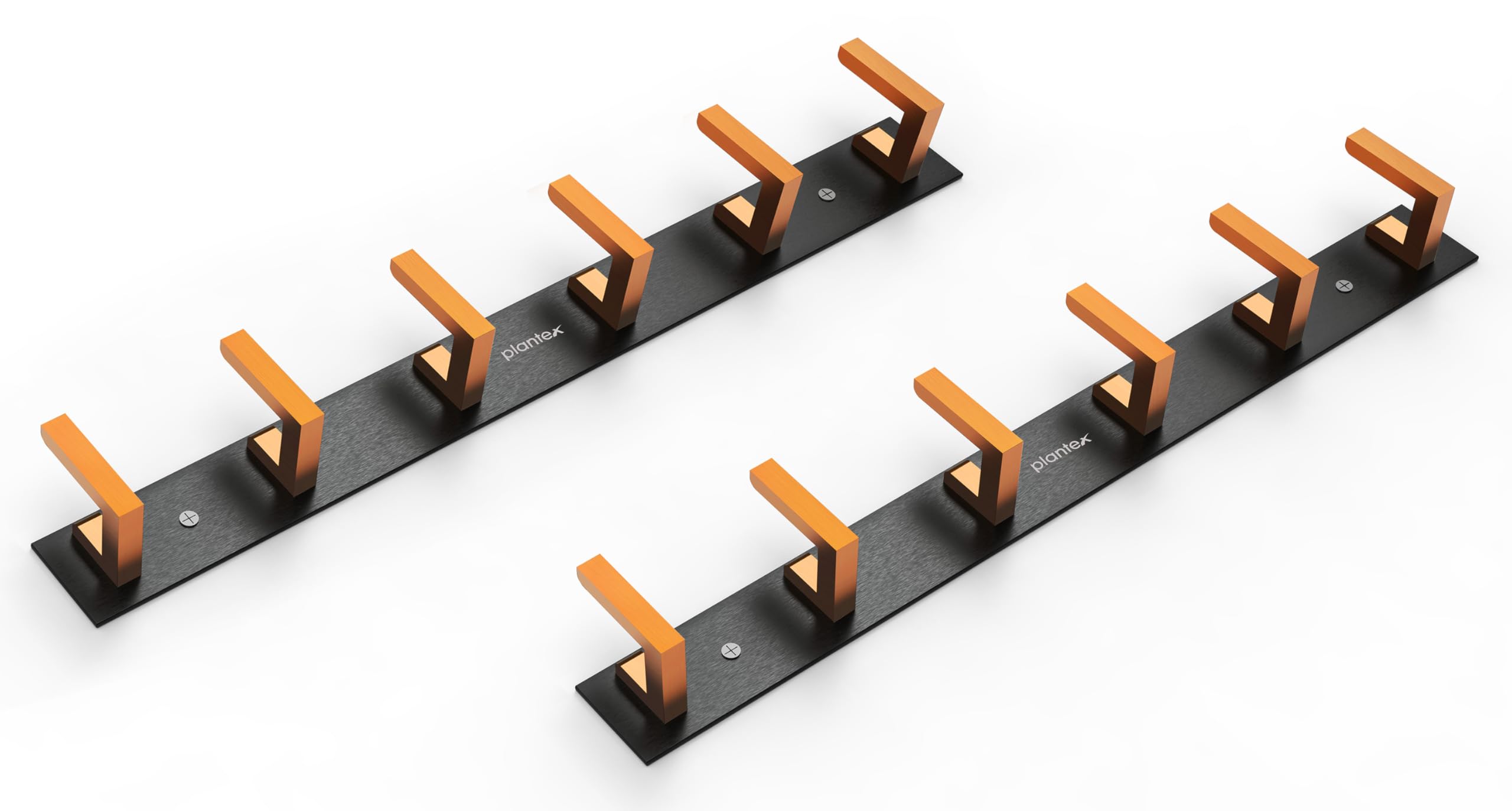 Plantex Aluminum Hook Rail with L-Shape Hooks for Walls of Bathroom/Kitchen–Hook Rail Bar for Clothes/Towel/Key (6 Hooks, Black & Gold) - Pack of 2 (B0BWYQR6ST) Amazon Price History, Amazon Price Tracker