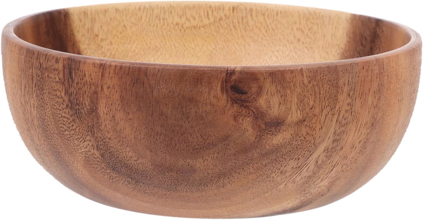 Acacia Wood Fruit Bowl Salad Serving Container for Home Restaurant Use Kitchen Fitting for Snacks Fruits Stylish Design for Giving
