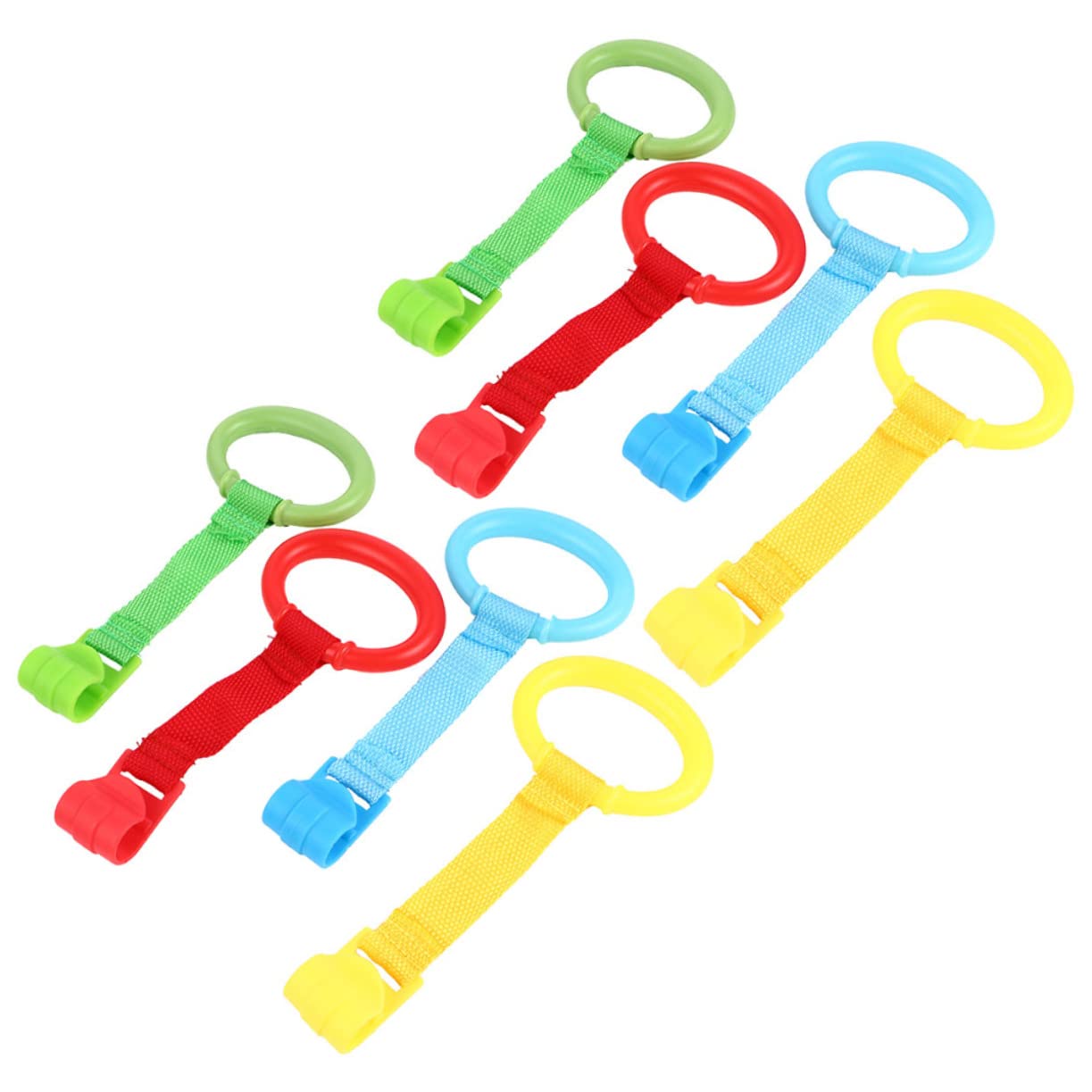 CIMAXIC Baby Pull Ring 8pcs Toddler Toys Stand up Rings Portable Learning Aid Safe Sturdy Ergonomic Design