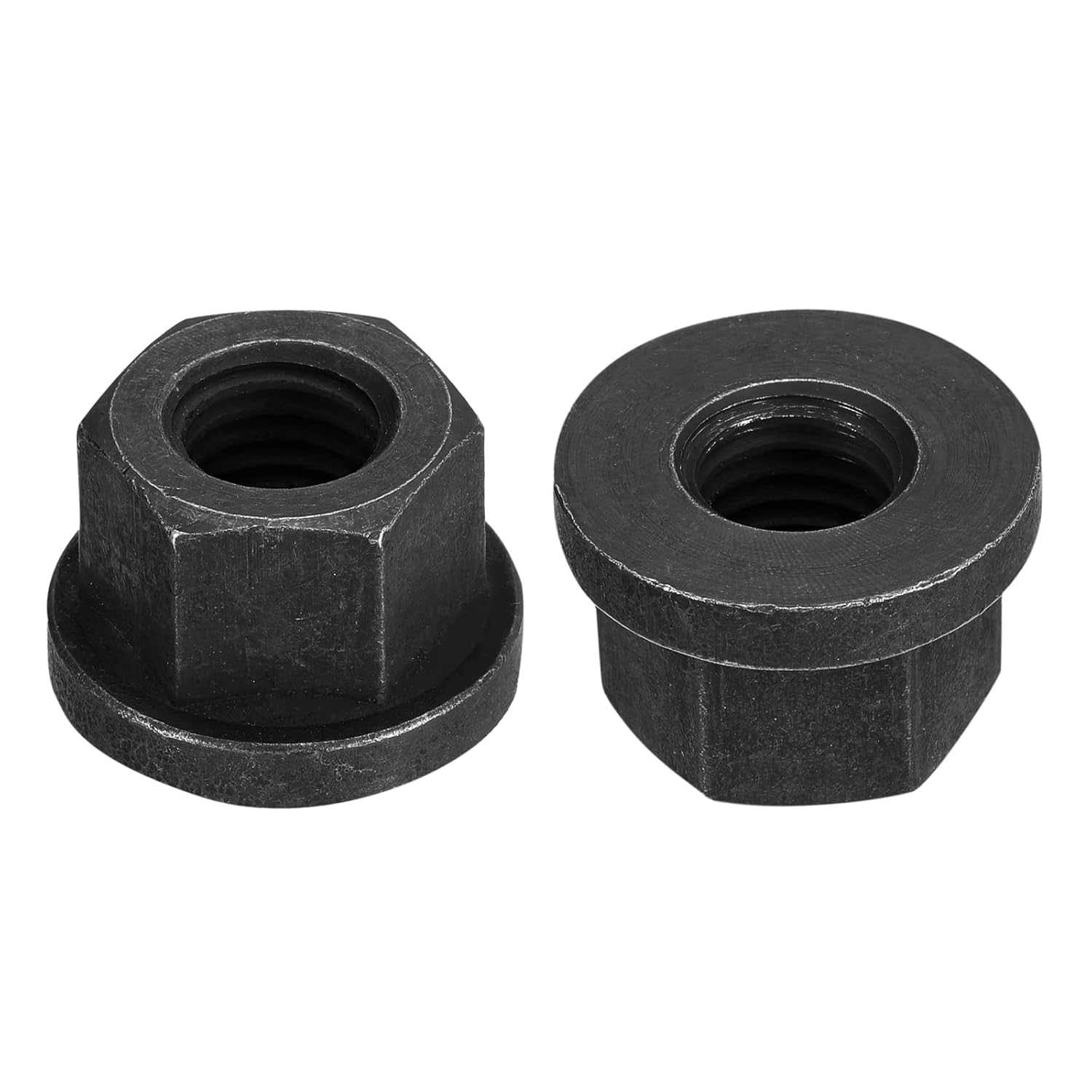 uxcell 5/8-11 Flange Hex Nuts, 5pcs Grade 10.9 Carbon Steel Black Oxide Finished Hex Flange Nuts for Machinery