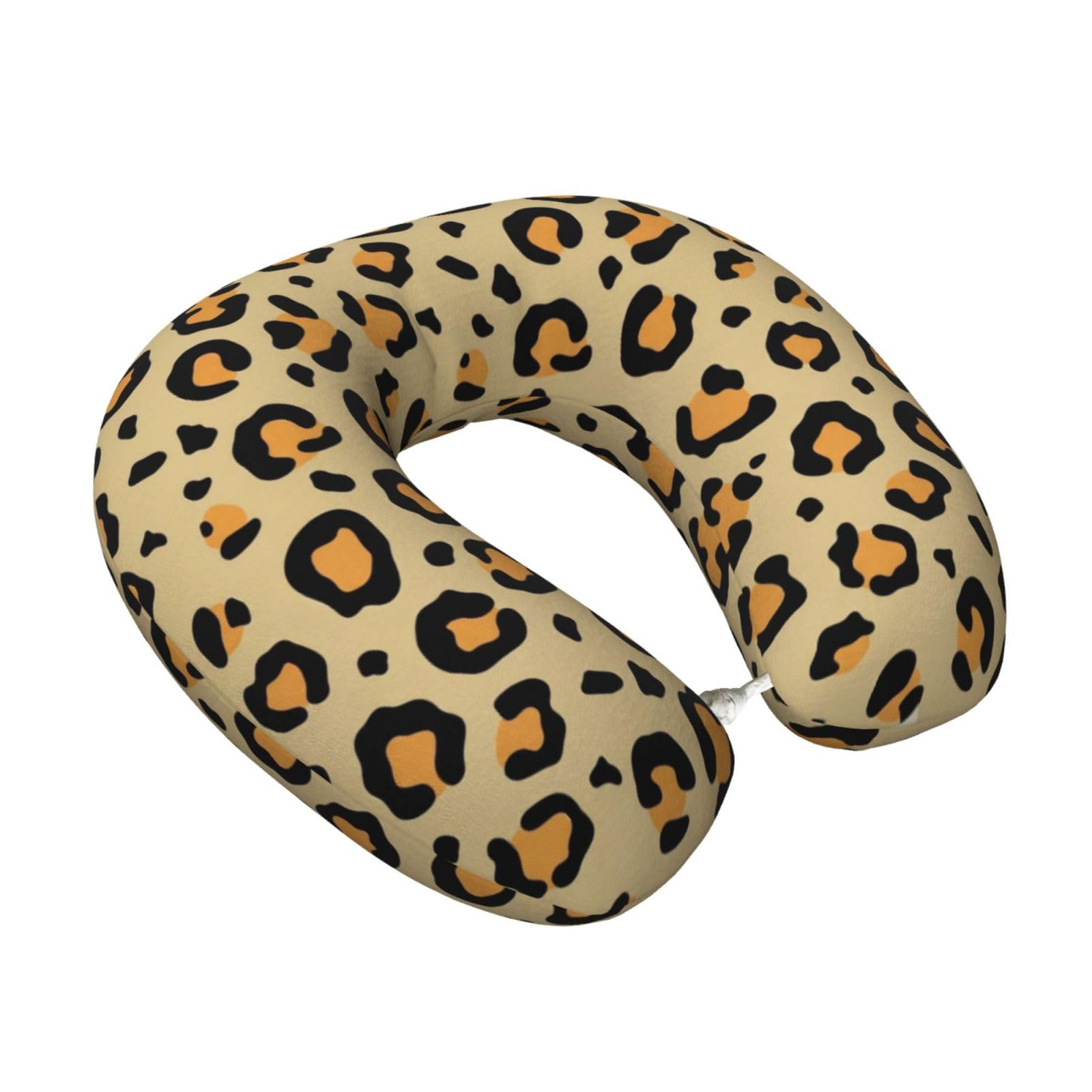 LKYMOH Cheetah Print, Travel Neck Pillow U-Shaped Memory Neck Support Soft Comfortable With Washable Cover For Airplane Car Traveling and Office